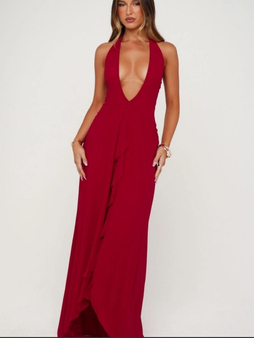 White fox Sun Glam Maxi Dress Dragonfruit